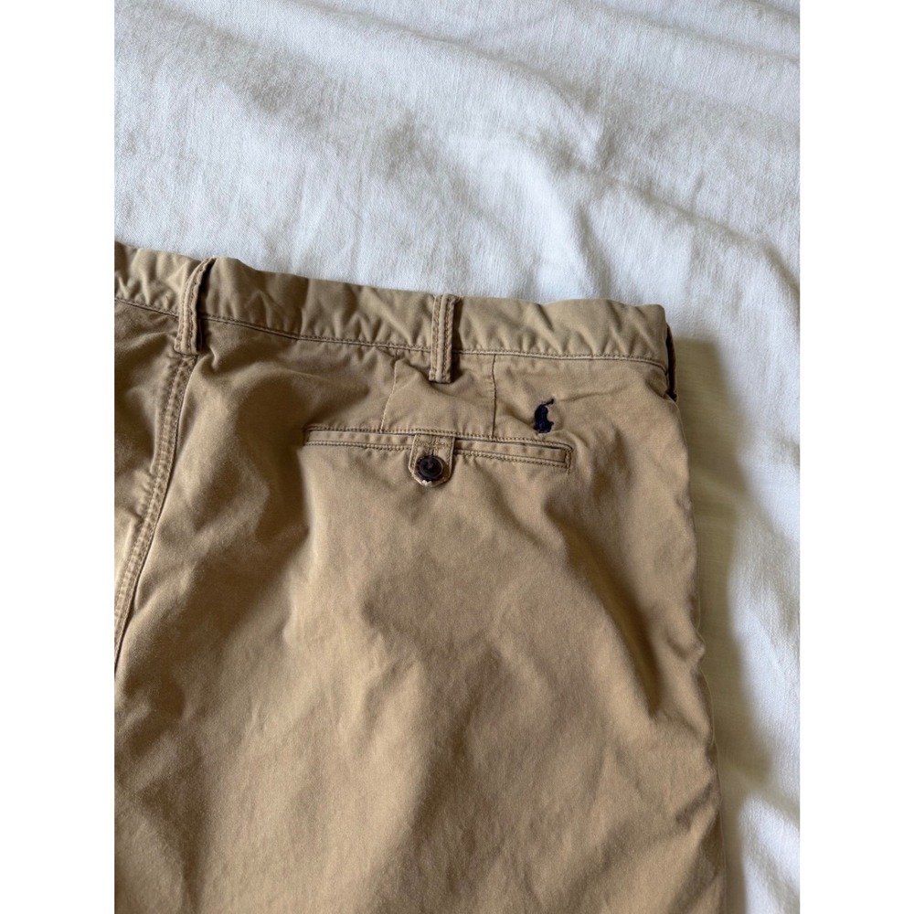 Polo Ralph Lauren Sz 42 Tan Khaki Stretch Classic Fit Chino Shorts Cotton Twill - Picture 3 of 9